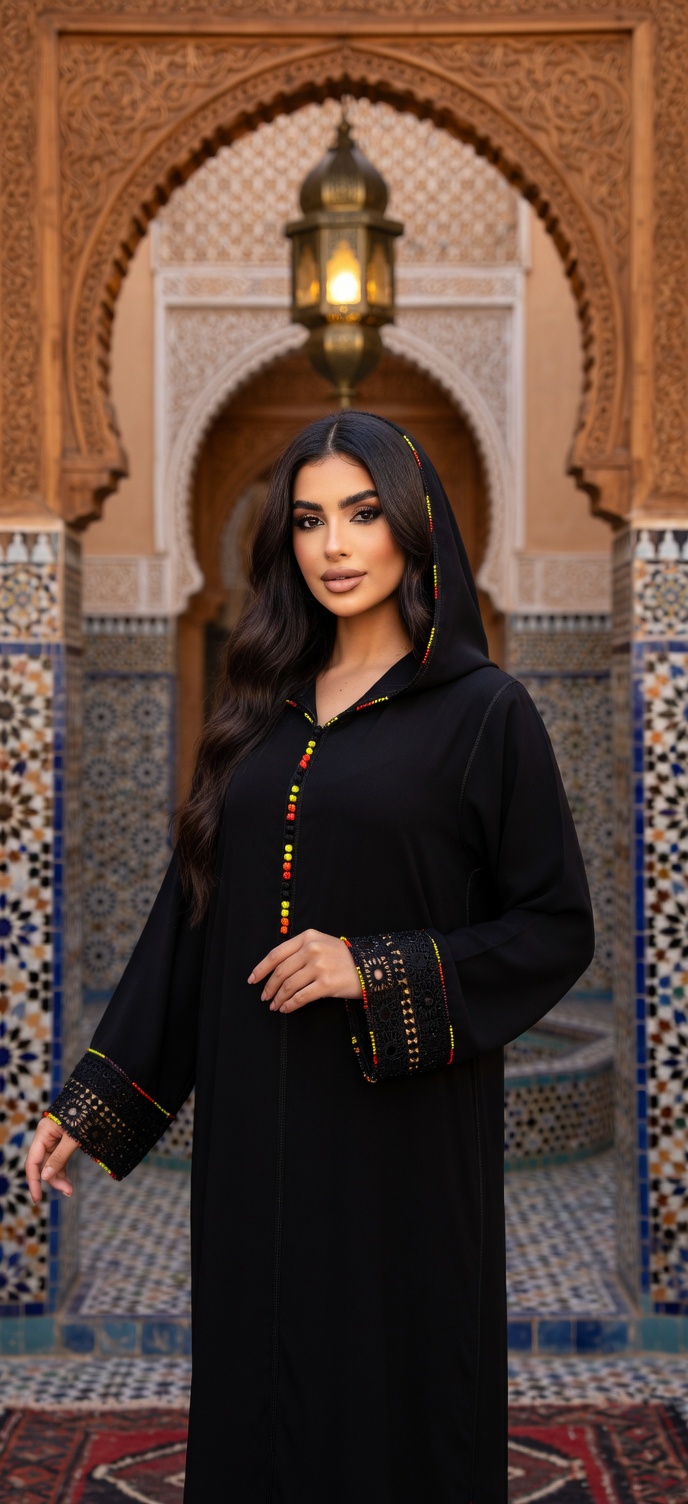 Djellaba Noire Élégante