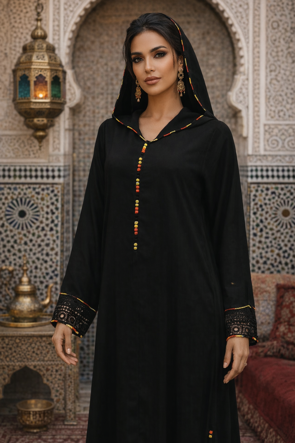 Djellaba Noire Premium